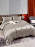 SilkSilky FR 22Momme Pure Soie Bedding Set Gris 003