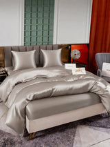 [Gris] SilkSilky-FR Parure de Lit Soie 002