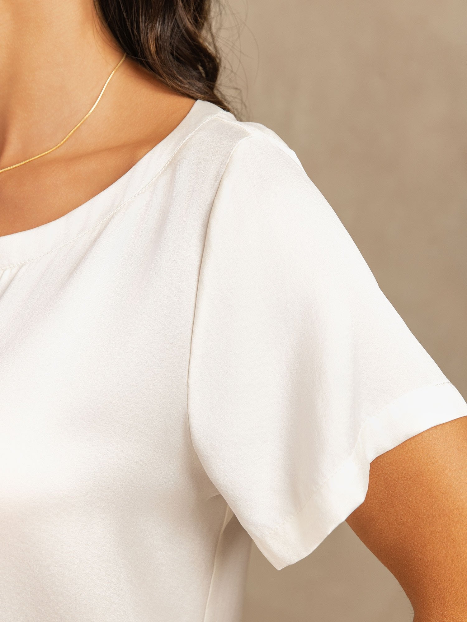 [Blanc] SilkSilky-FR 19Momme Soie Womens Pajamas 004