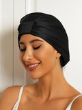 SilkSilky-FR Pure Soie Sleep Cap Noir 002