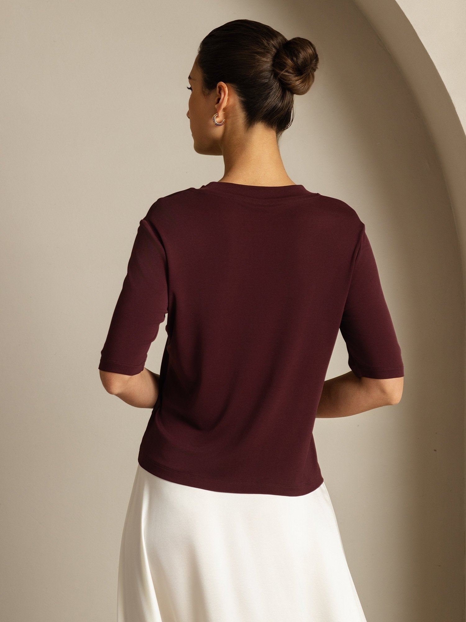 [Vin De Windsor] SilkSilky-FR Soie Col Rond Femme T-Shirt 002