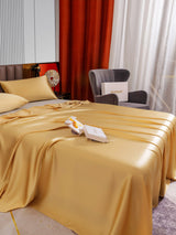 [Champagne] SilkSilky-FR 22Momme Parure de Lit Soie 005