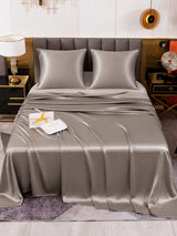 [Gris] SilkSilky-FR Parure de Lit Soie 002