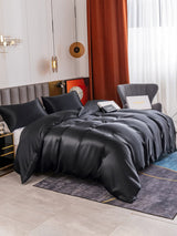 [Noir] SilkSilky-FR 19Momme Parure de Lit Soie 004