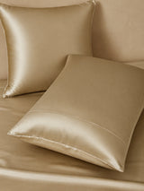 [Beige+Kaki] SilkSilky-FR Parure de Lit Soie 004