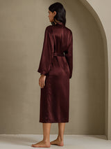 [Brun] SilkSilky-FR Long Sleeve Femme Peignoir 002