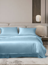 [Bleu Clair] SilkSilky-FR 19Momme Parure de Lit Soie 001