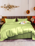 SilkSilky FR 19Momme Pure Soie Bedding Set VertMenthe 002