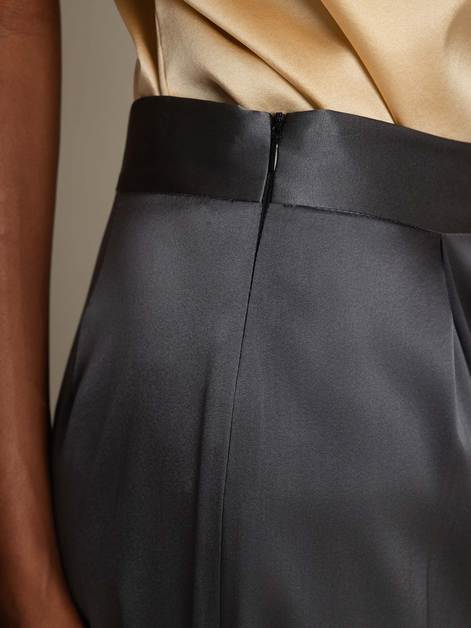 [Gris Foncé] SilkSilky-FR 19Momme Femme Pantalons 005