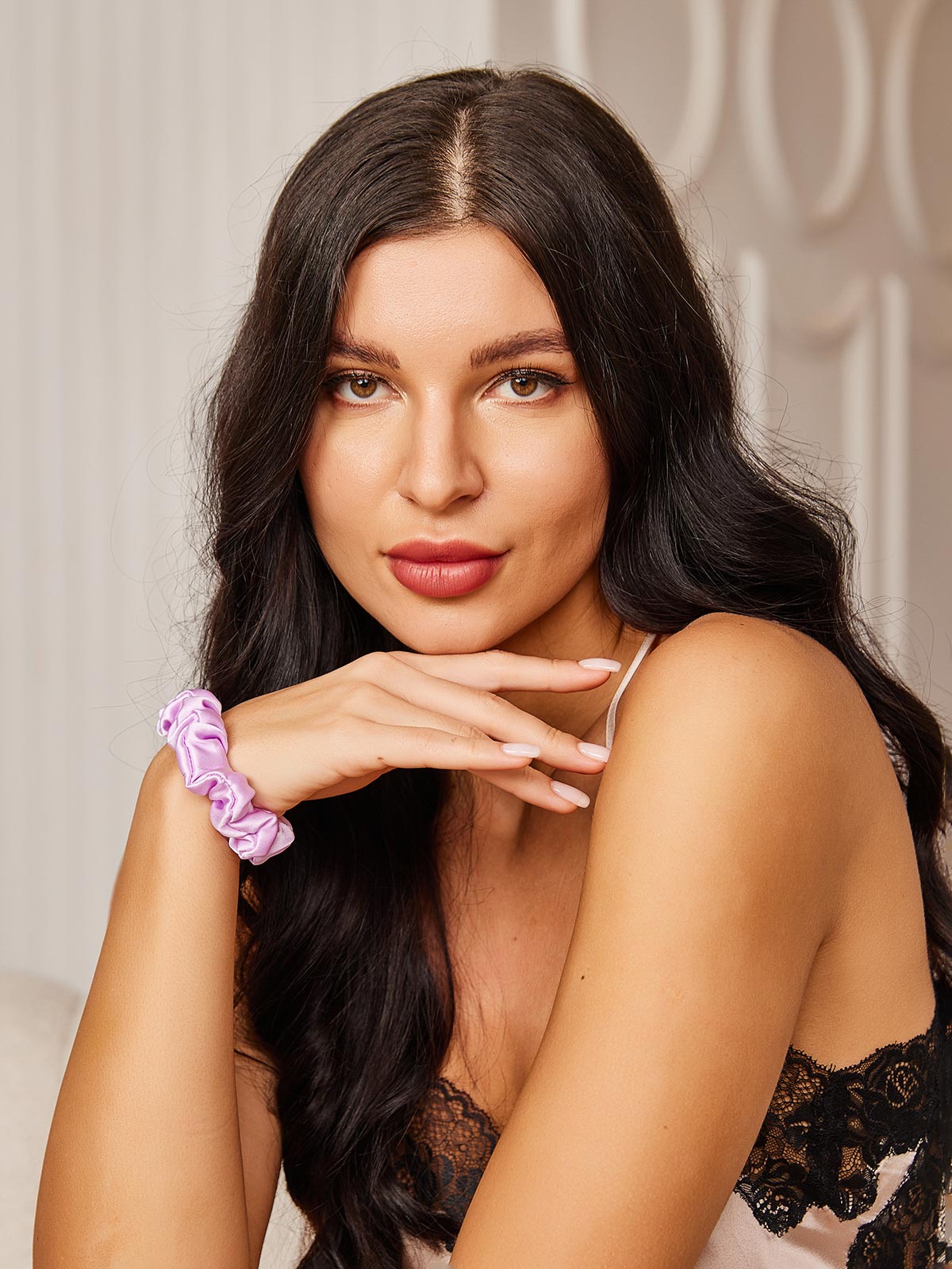 [Lavande] SilkSilky-FR 19Momme Pure Soie Scrunchie 002