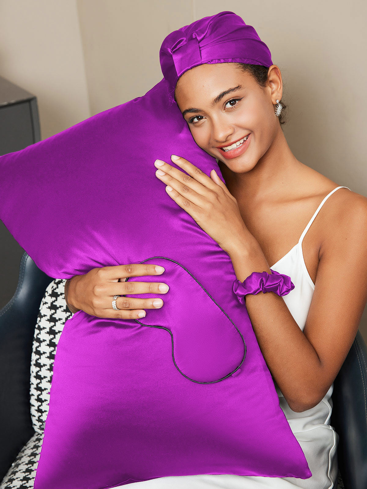 SilkSilky FR 19Momme Pure Soie Pillowcase Set Violette 003