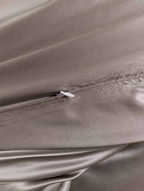 [Gris] SilkSilky-FR Parure de Lit Soie 005