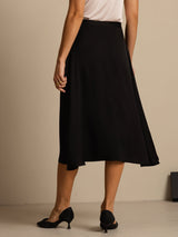 [Noir] SilkSilky-FR 19Momme Soie Skirt 002