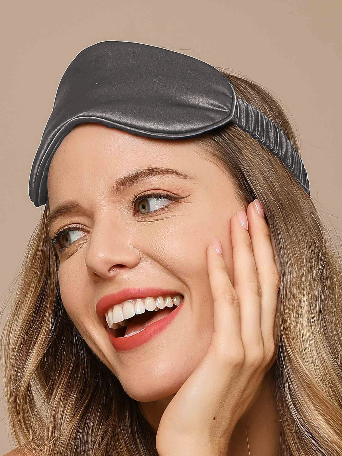 [Gris Foncé] SilkSilky-FR 19Momme Pure Soie Eye Mask 004