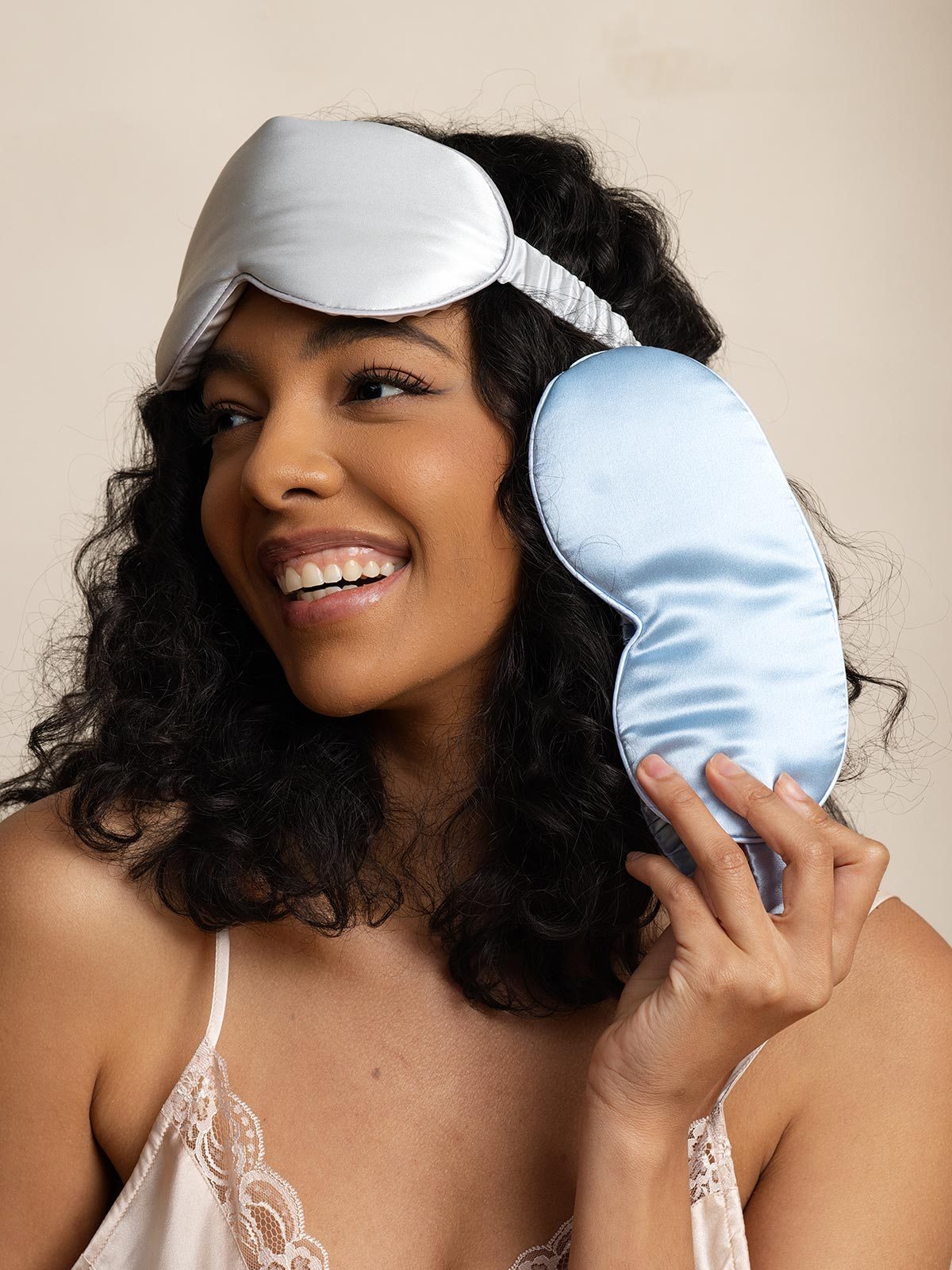 [Bleu Clair] SilkSilky-FR Pure Soie Eye Mask 005