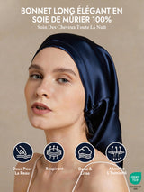 [Bleu Foncé] SilkSilky-FR Bonnets de Nuit 002