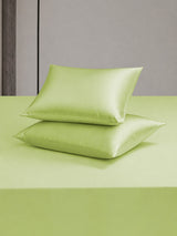 [Vert Menthe] SilkSilky-FR Parure de Lit Soie 004