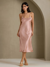 [Toscane] SilkSilky-FR Sleeveless V Neck Chemises de nuit 003