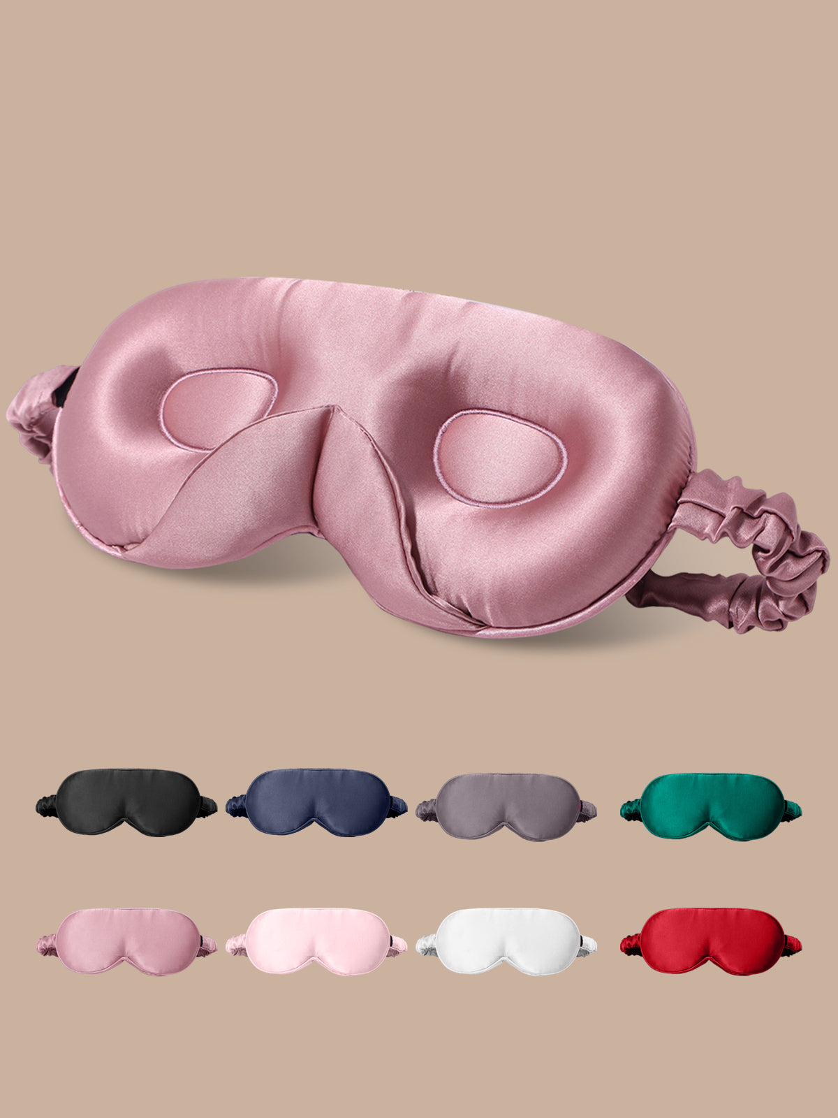 [Mauve Pâle] SilkSilky-FR Soie Eye Mask 001