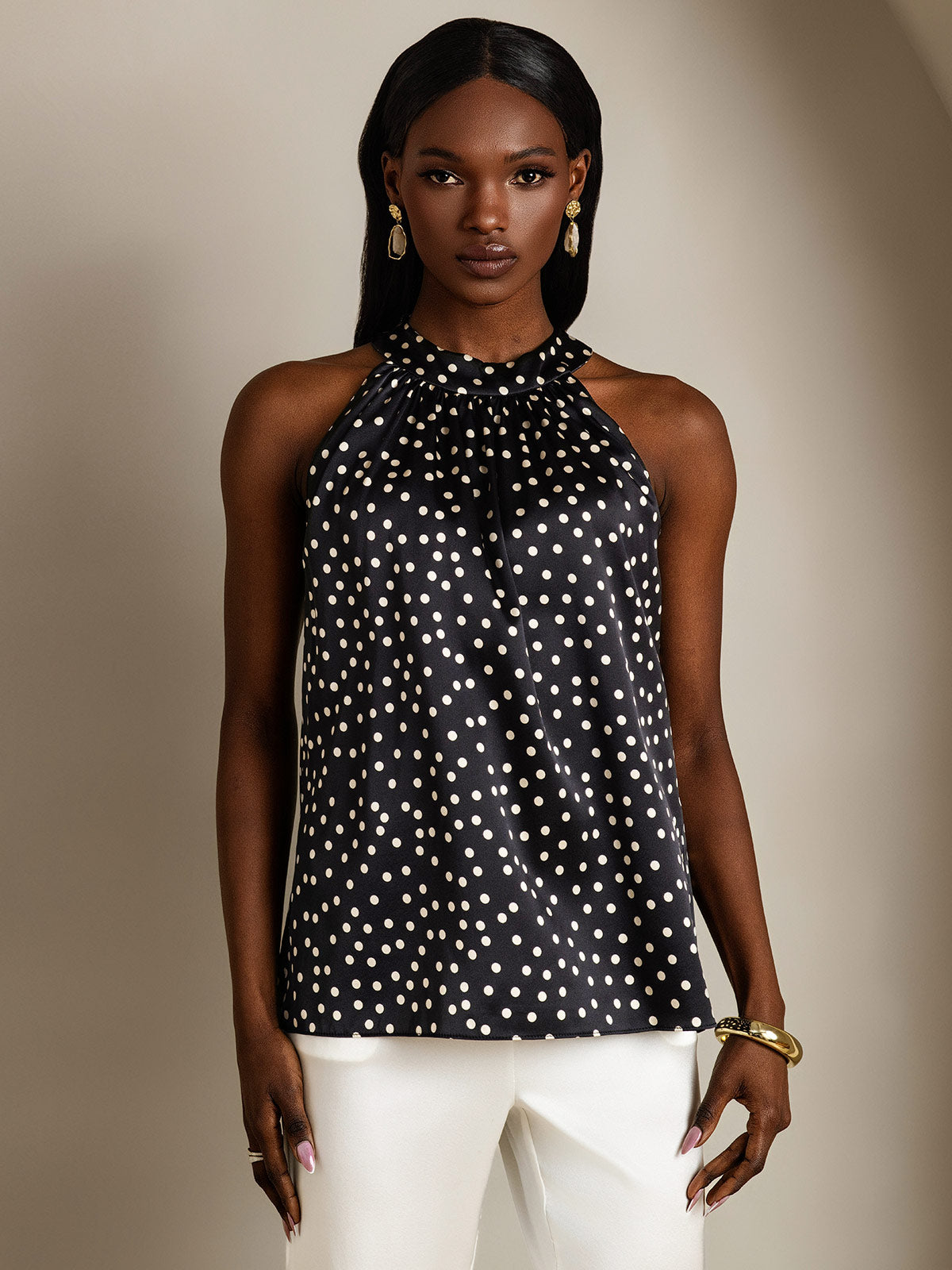 [Noir+Blanc] SilkSilky-FR 19Momme Soie Womens T-Shirt 003