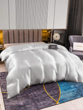 SilkSilky FR 22Momme Pure Soie Duvet Cover Argent 003