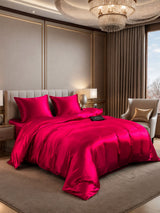 [Rouge Vineux] SilkSilky-FR Parure de Lit Soie 005