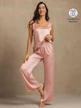 [Peau De Pêche] SilkSilky-FR 19Momme Sans manches Encolure Dégagée Femme Pyjamas 001