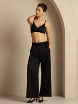 [Noir] SilkSilky-FR 19Momme Womens Pants 001