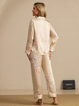 [Champagne] SilkSilky-FR Long Sleeve Lapel Collar Femme Pyjamas 002