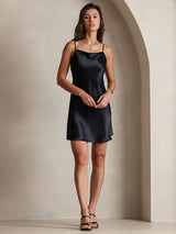 [Noir] SilkSilky-FR Sleeveless Cowl Neck Robes 005