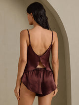 [Brun] SilkSilky-FR Spaghetti Strap Ensemble Camisole 002