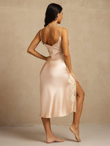 [Rose Clair] SilkSilky-FR Sleeveless V Neck Chemises de nuit 002