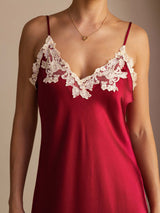 [Rouge Vineux] SilkSilky-FR Sleeveless V Neck Robes 004