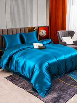 [Bleu Royal] SilkSilky-FR Parure de Lit Soie 004
