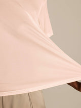 [Rose Clair] SilkSilky-FR Manches courtes Col Rond Femme T-Shirt 005
