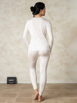 [Blanc] SilkSilky-FR Long Sleeve Round Neck Sous Vêtements Longs Femme 002