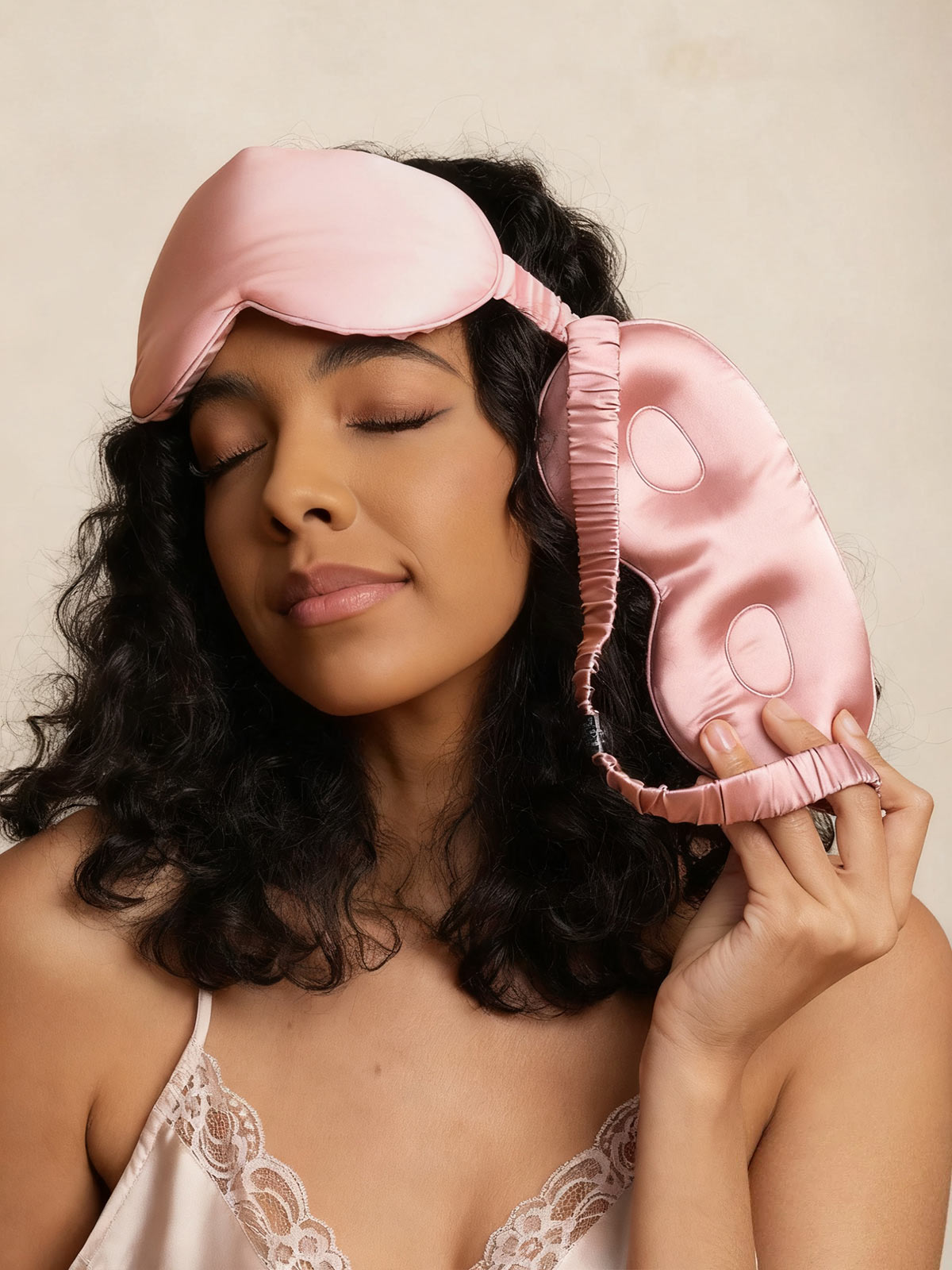 [Mauve Pâle] SilkSilky-FR Pure Soie Eye Mask 001