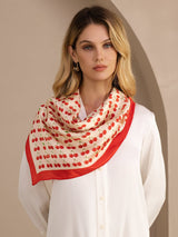 [Cerise Beige] SilkSilky-FR Scarf 005