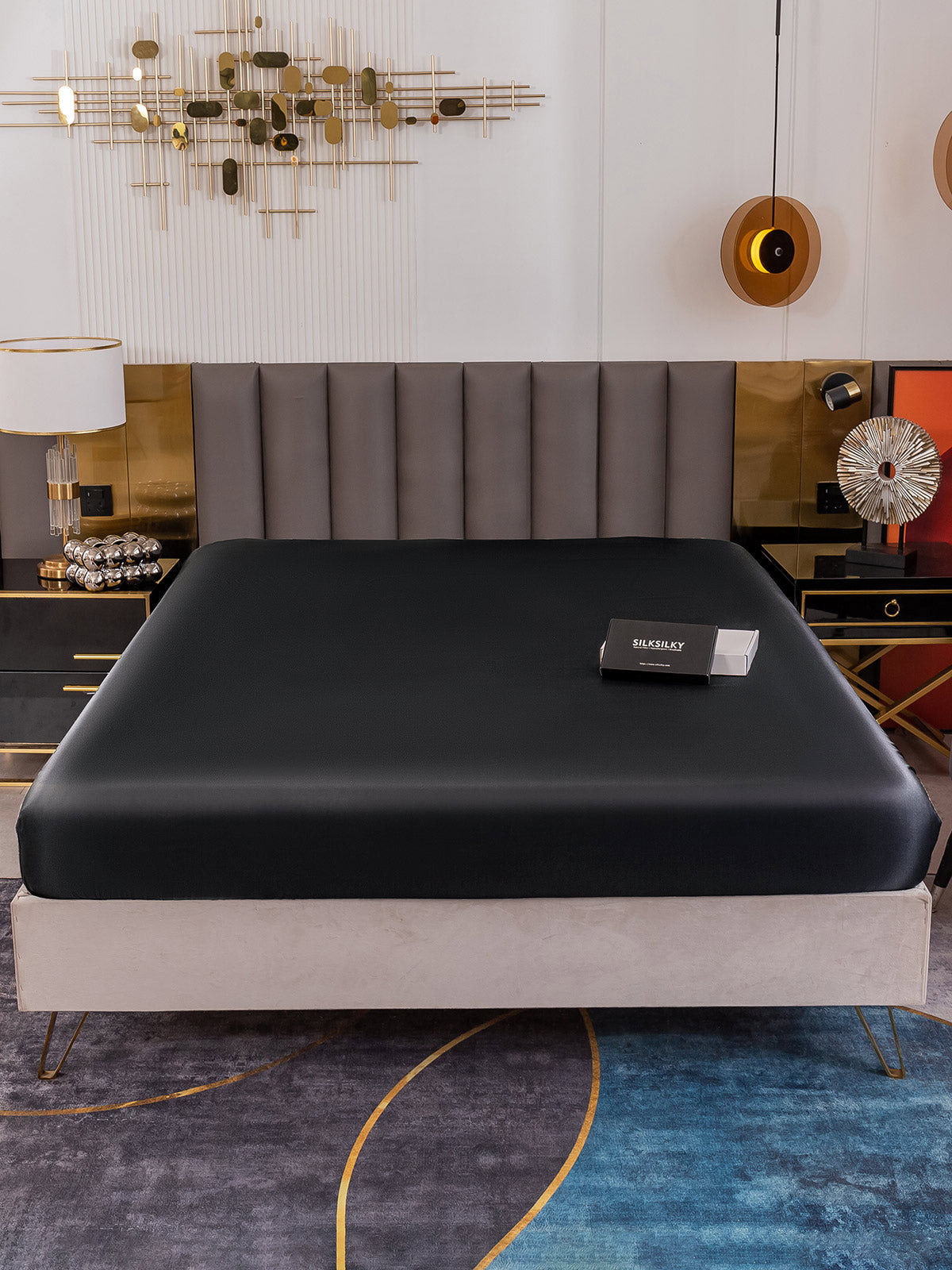 [Noir] SilkSilky-FR 19Momme Pure Soie Sheet 002