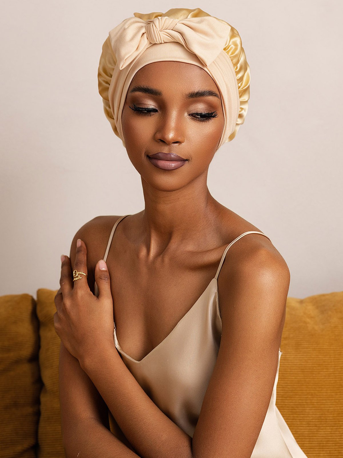 SilkSilky-FR Soie Sleep Cap Champagne 006
