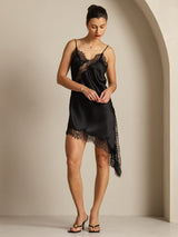 [Noir] SilkSilky-FR Soie Dress 008