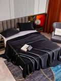 SilkSilky FR 22Momme Pure Soie Bedding Set Noir 002