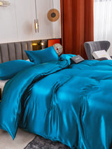 [Bleu Royal] SilkSilky-FR 19Momme Parure de Lit Soie 005