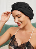 SilkSilky-FR Pure Soie Sleep Cap Noir 001