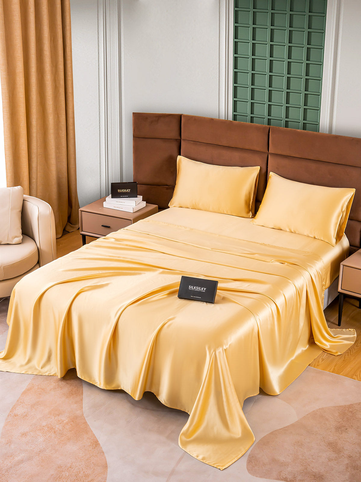 [Champagne] SilkSilky-FR 25Momme Pure Soie Bedding Set 005