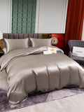 SilkSilky FR 25Momme Pure Soie Bedding Set Gris 003