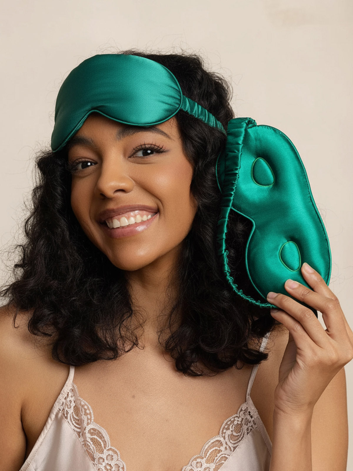 [Vert Foncé] SilkSilky-FR Pure Soie Eye Mask 007