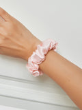 SilkSilky-FR 19Momme Pure Soie Scrunchie RoseClair 001