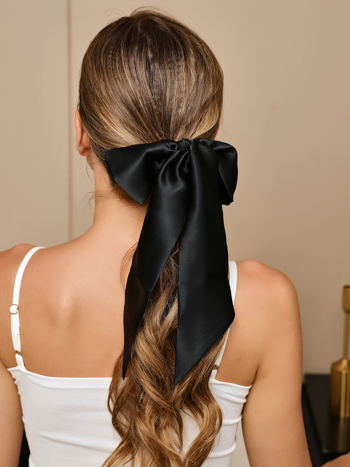 SilkSilky FR 19Momme Pure Soie Scrunchie Noir 001