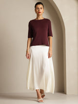 [Vin De Windsor] SilkSilky-FR Half Sleeve Crew Neck Femme T-Shirt 007
